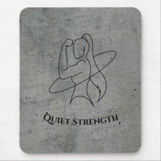 Strong Woman Minimalist Fitness Sketch Mouse Pad