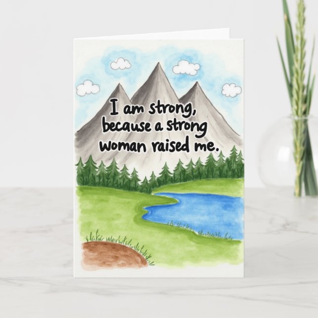 Strong Woman Raised Me Art Card (Front)