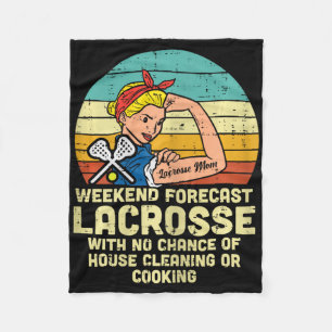 Strong Woman Weekend Forecast Lacrosse Mom Lax Mam Fleece Blanket