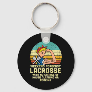 Strong Woman Weekend Forecast Lacrosse Mom Lax Mam Keychain