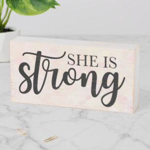 Strong Woman Wooden Box Sign