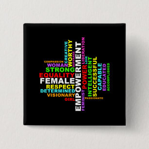 Strong Woman Word Cloud Button