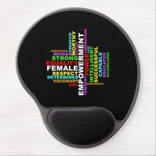 Strong Woman Word Cloud Gel Mouse Pad