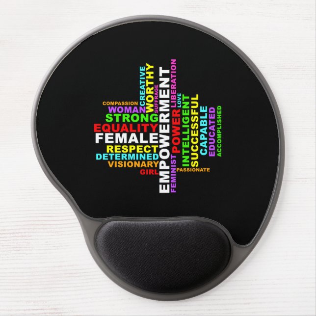 Strong Woman Word Cloud Gel Mouse Pad (Front)