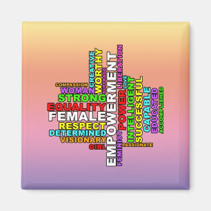 Strong Woman Word Cloud Magnet