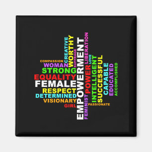 Strong Woman Word Cloud Magnet
