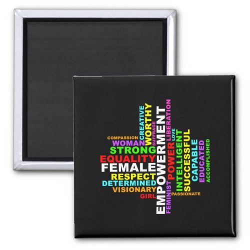 Strong Woman Word Cloud Magnet