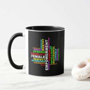 Strong Woman Word Cloud Mug