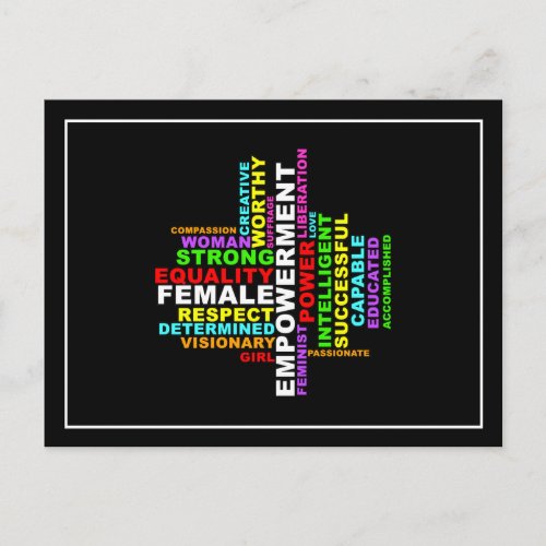 Strong Woman Word Cloud Postcard