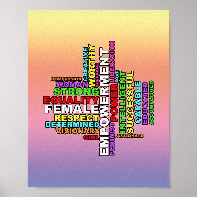 Strong Woman Word Cloud Poster (Front)