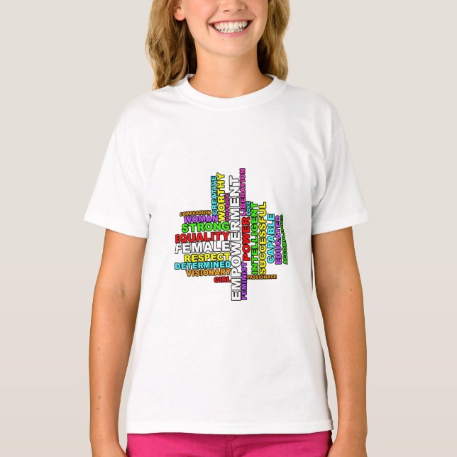 Strong Woman Word Cloud T-Shirt (Front)
