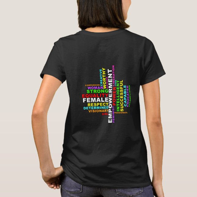 Strong Woman Word Cloud T-Shirt (Back)