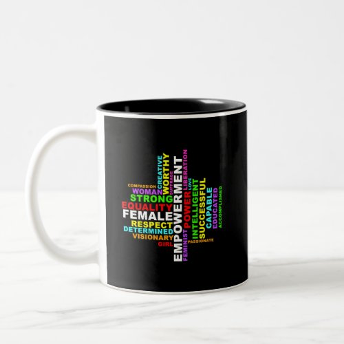 Strong Woman Word Cloud Two_Tone Coffee Mug