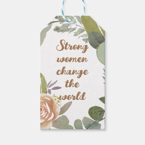 strong women change the world 8th march equality  gift tags