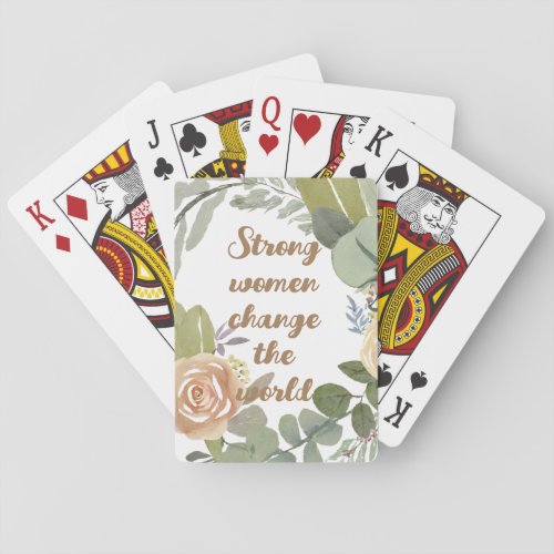strong women change the world 8th march equality  playing cards