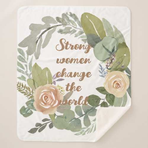 strong women change the world 8th march equality  sherpa blanket