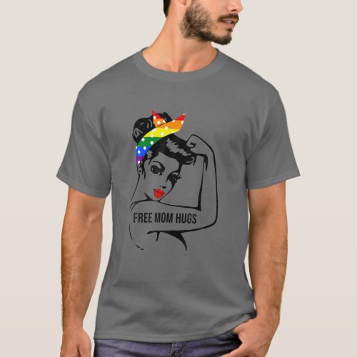 Strong Women Free Mom Hugs Gay Pride Transgender R T_Shirt