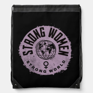 Strong Women Inspirational Quote Drawstring Bag