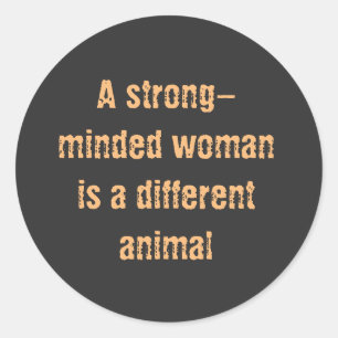 Strong Women, Motivational Words with simple Text Classic Round Sticker