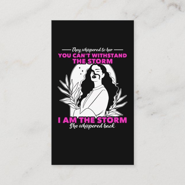 Strong Women Quote Independent Girls Business Card (Front)