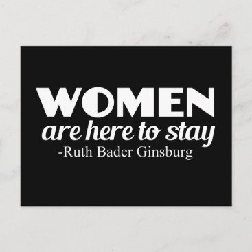 Strong Women Ruth Bader Ginsburg Feminist Quote Postcard