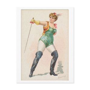 Strong Women Series #24: Fencer Vintage Postcard