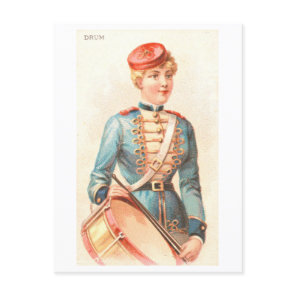 Strong Women Series #35: Drummer Vintage Postcard