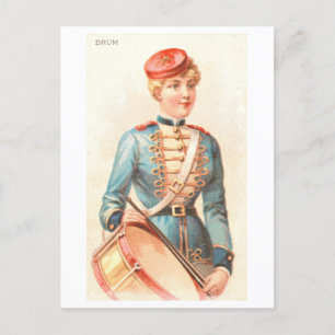 Strong Women Series #35: Drummer Vintage Postcard
