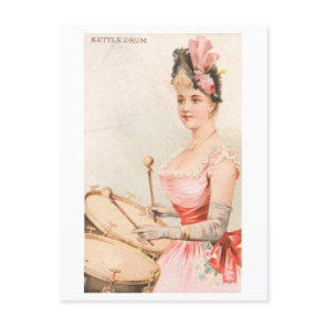 Strong Women Series #47: Kettle Drummer Vintage Postcard