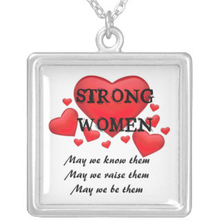 STRONG WOMEN SILVER PLATED NECKLACE
