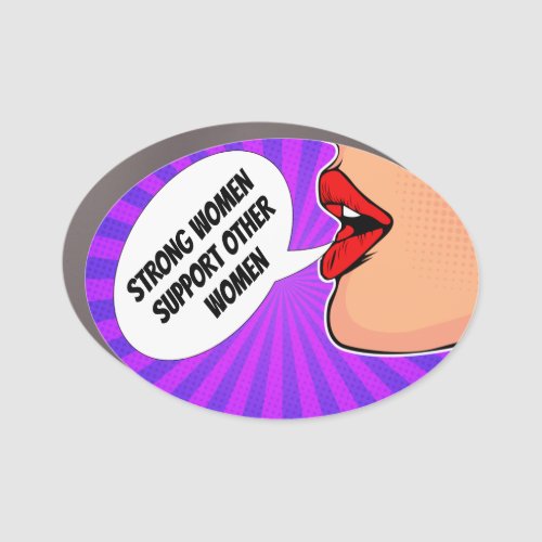 Strong Women Support Each Other Feminist Pop Art Car Magnet