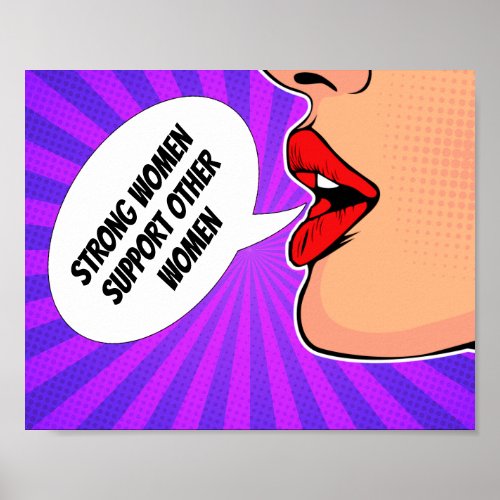 Strong Women Support Each Other Feminist Pop Art Poster