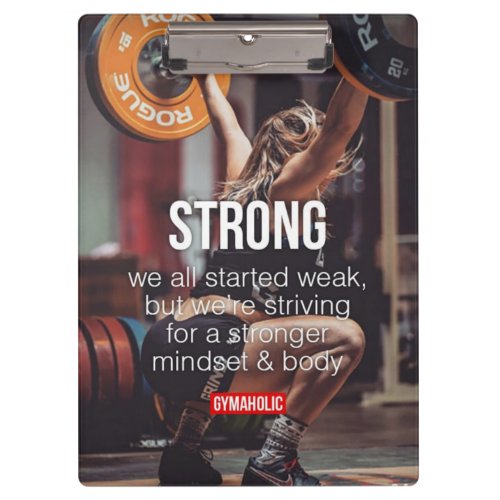 STRONG Womens Weight Lifting Inspirational Words Clipboard