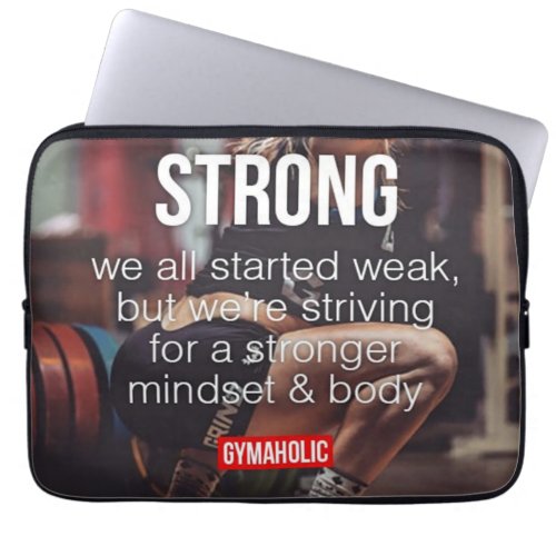 STRONG Womens Weight Lifting Inspirational Words Laptop Sleeve