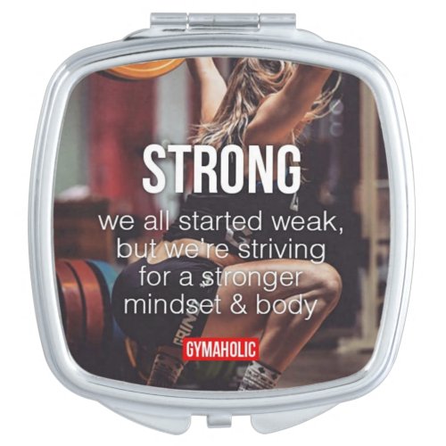 STRONG Womens Weight Lifting Inspirational Words Mirror For Makeup