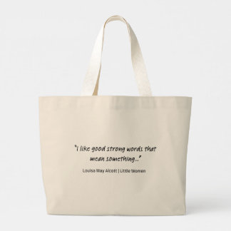 Strong Words & Strong Coffee | Louisa May Alcott Large Tote Bag