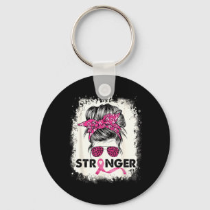 Stronger Breast Cancer Awareness Pink Warrior Keychain