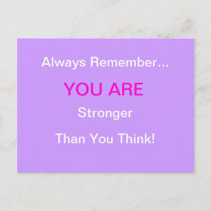"STRONGER" Breast Cancer Postcard