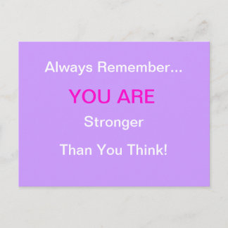 "STRONGER" Breast Cancer Postcard