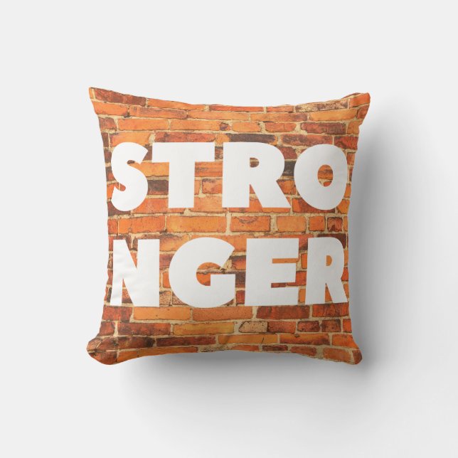 Stronger Brick Wall Pillow (Front)