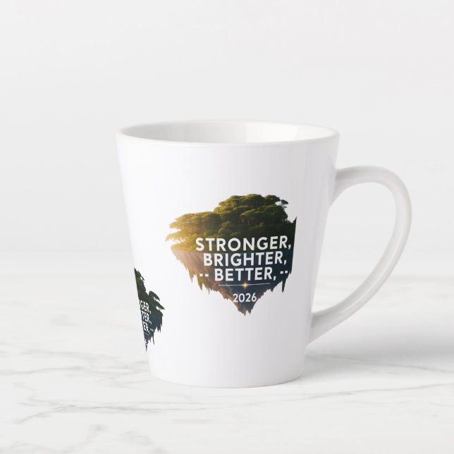 Stronger Brighter Better 2026 | Serene Floating Latte Mug (Right)