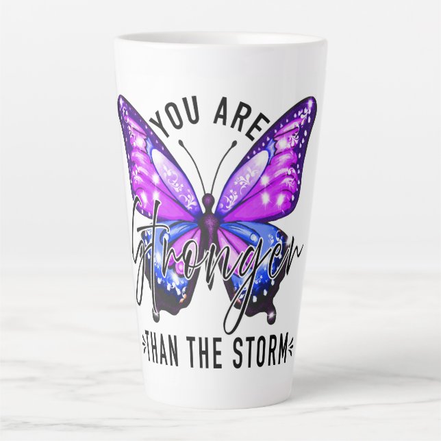  Stronger Butterfly Latte Mug (Front)