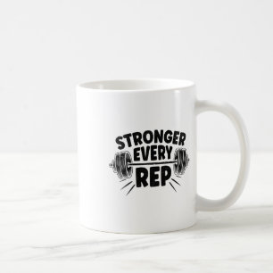 Stronger Every Rep Weightlifter Bodybuilding Bodyb Coffee Mug