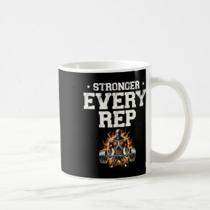 Stronger Every Rep Weightlifter Bodybuilding Bodyb Coffee Mug