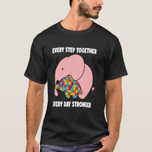 Stronger Mother Daughter Autistic Girls Autism Awa T-Shirt