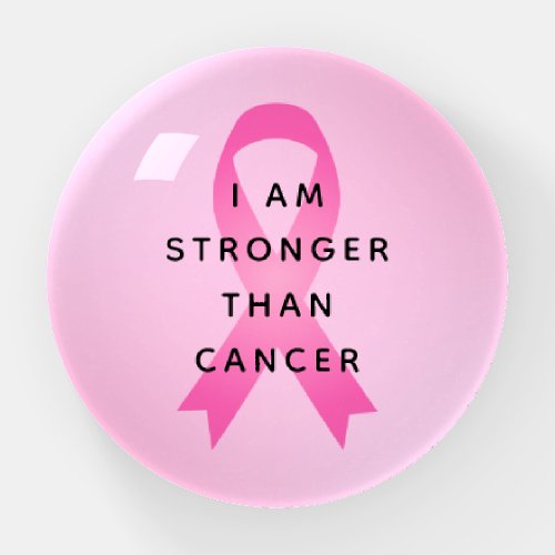 Stronger Than Breast Cancer Pink Quote Paperweight