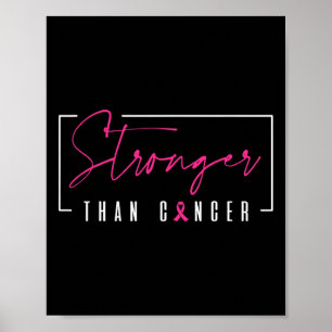 Stronger Than Breast Cancer Warrior Pink Ribbon Poster