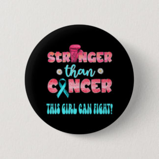 Stronger Than Cancer Boxing Glove Breast Cancer Button