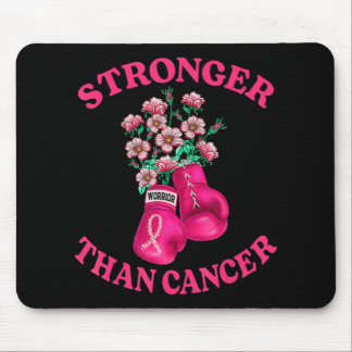 Stronger Than Cancer Boxing Gloves Pink Ribbon Bre Mouse Pad