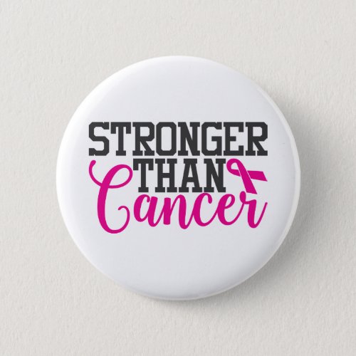 Stronger Than Cancer  Breast Cancer Motivational Button